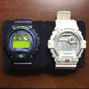 G-SHOCK watches (Blue- new) (White- used)